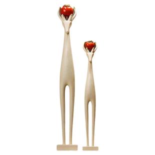 入户玄关壁龛摆件鹿细长竖高级感小众客厅电视柜软装饰抽象艺术品