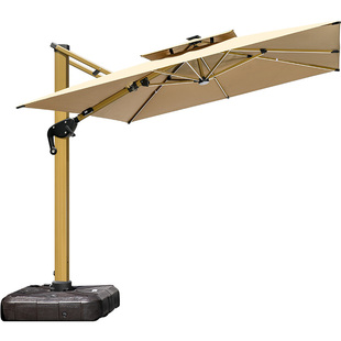 莫家户外灯伞庭院花园伞别墅露台阳台室外防水防晒遮阳伞灯条伞