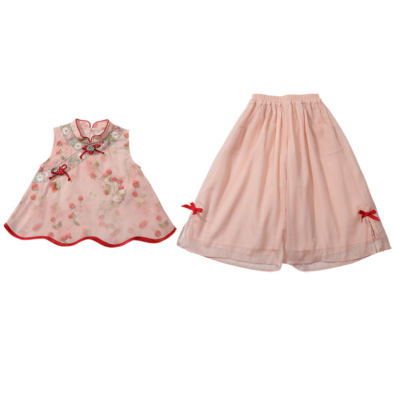 女童夏季新中式汉服旗袍套装潮品
