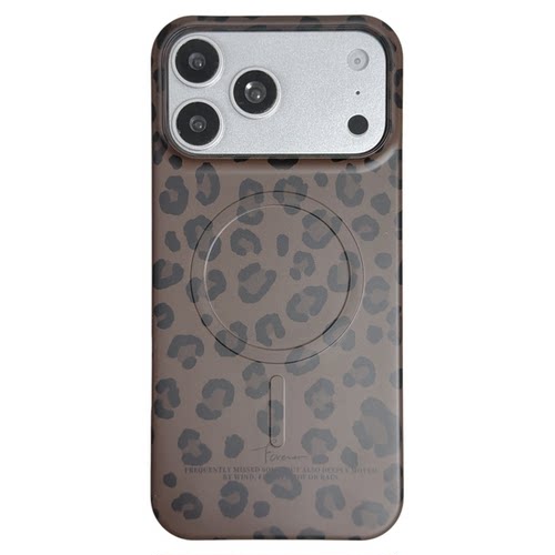 美牧甜酷辣妹豹纹爱心磁吸支架适用苹果17手机壳iphone16promax新款15pro菲林16pro小众女15pm高级感17pm全包