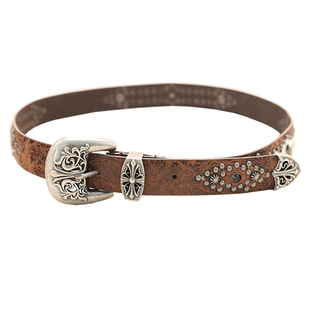 复古棕色铆钉腰带女韩版时尚百搭新款牛仔裤配饰高级感显瘦皮带潮