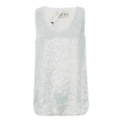 RECTO简约亮片款无袖圆领背心