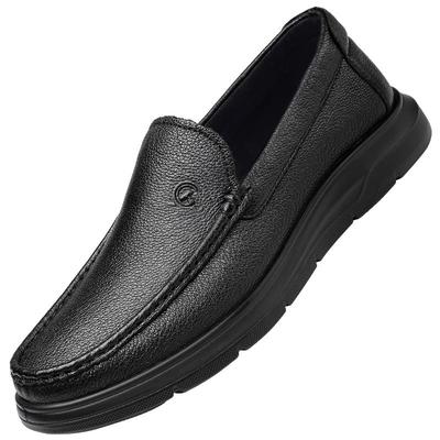 强人男羊皮商务休闲套脚皮鞋