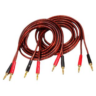 戈利狮4N加强型无氧铜棕色透明音响喇叭线环绕音箱线双香蕉头线尾