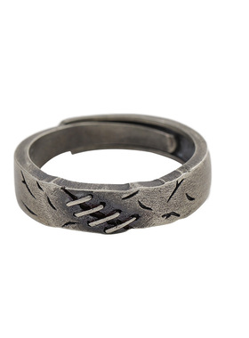 原创设计《伤疤》戒指男女款潮款小众开口食指戒情侣对戒个性尾戒