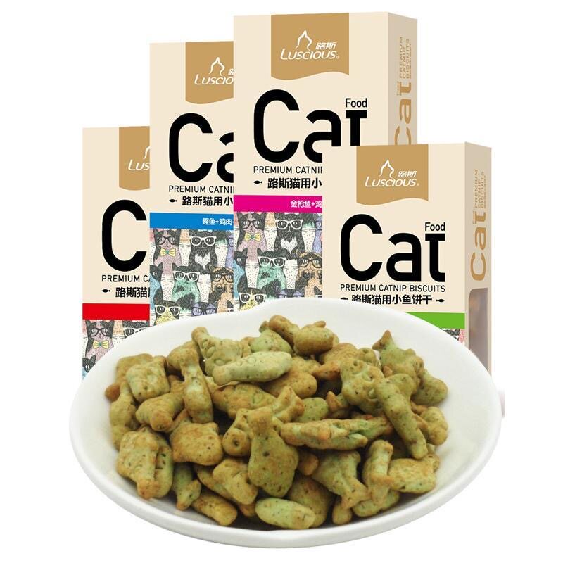 【4盒】路斯猫咪饼干成猫磨牙薄
