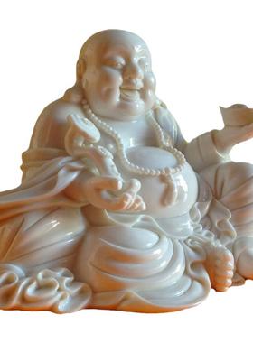 弥勒佛陶瓷佛像摆件办公室白瓷