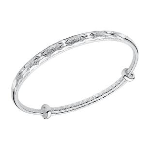 顺钦银楼S9999手镯女纯银满天星银镯子足银饰品女生生日礼物纪念