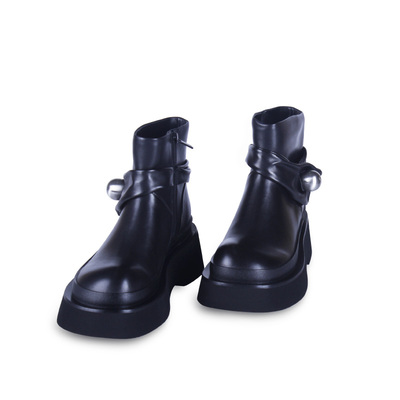 CHULISHANA【预见】金属球原创设计时尚短筒靴厚底增高切尔西靴子