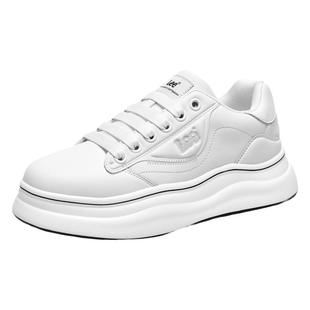 Lee男生鞋子2025新款厚底增高男鞋高级感小白鞋真皮男士休闲板鞋