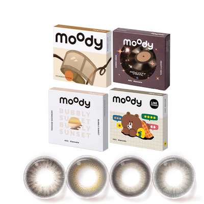 氧瞳moody美瞳日抛迷你系列彩色隐形眼镜正品官旗尝鲜2片装
