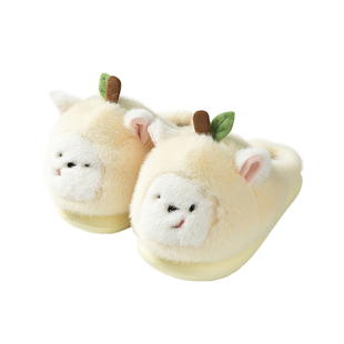 latetime可爱苹果狗棉拖鞋女2025新款冬室内居家学生宿舍毛毛拖鞋