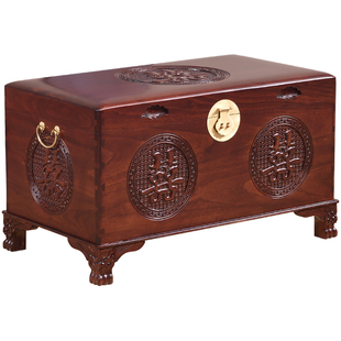 香樟木箱子弧边婚嫁箱陪嫁全樟木字画箱木箱储物箱实木带脚衣箱