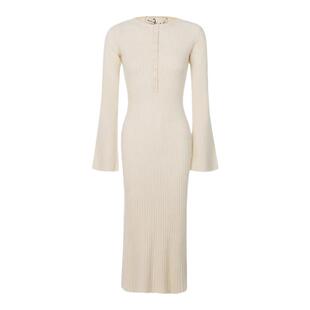 INSPIRE & STORIES女士喇叭袖V领修身连衣裙 银泰百货精品