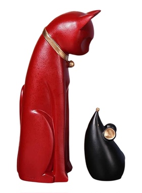 创意猫鼠卡通几何北欧轻奢摆件