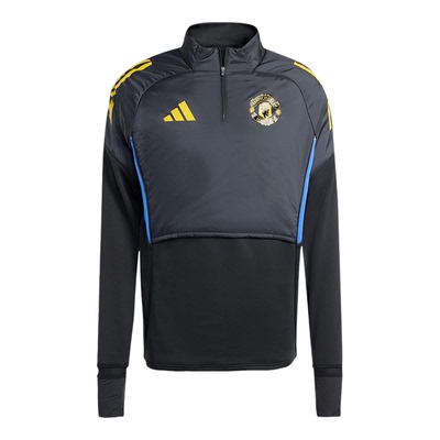 Adidas/阿迪达斯正品2025秋冬款男士长袖训练半拉链上衣KE1238