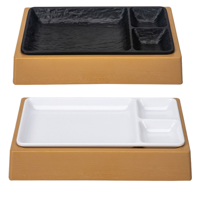 密胺分格小酥肉盘烧烤火锅店特色蘸料盘套装红糖糍粑小吃盘子商用