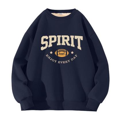 唐狮圆领加绒卫衣女秋冬