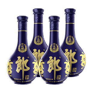 (无礼袋)郎酒青花郎酱香型白酒53度500ml*4瓶高档白酒正品喜宴