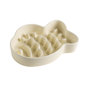 Petdebby鲷鱼烧宠物缓食盆狗碗慢食碗陶瓷猫盘子防噎猫咪喂食盆