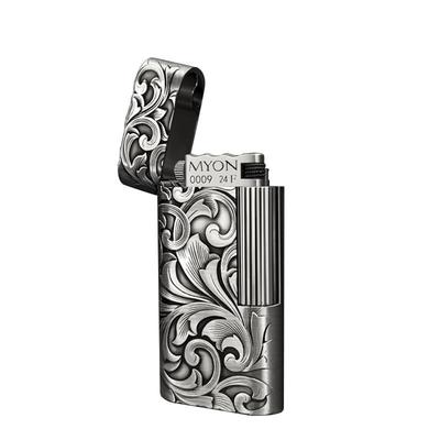 MYON煤油打火机创意镀银富贵唐草