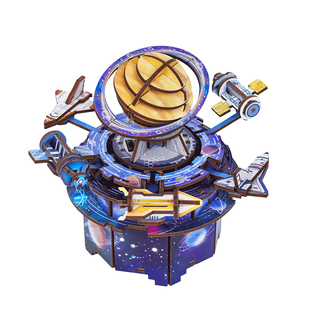 同趣拼装八音盒浩瀚宇宙可旋转diy手工音乐盒积木质生日礼物男孩