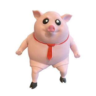捏捏乐减压玩具解压发泄红领巾励志猪摆件办公室网红仿真猪捏捏乐