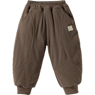 贝贝怡童装儿童棉裤三层加厚加绒冬季保暖裤子夹棉男童束脚裤外穿