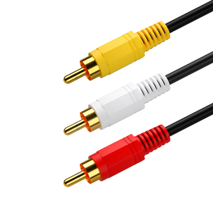 三对三莲花AV线音频dvd线机顶盒子老电视机连接红黄白3对3视频线音频线3分3头输出rca加延长线20米信号连接线