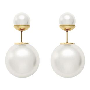 自营1h可退 欧洲直邮Dior迪奥女士珍珠耳环耳钉白色经典款时尚耳