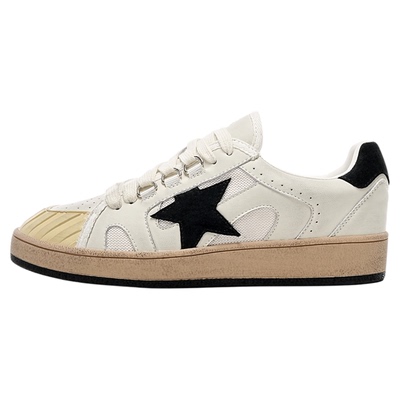 EBLAN/伊伴做旧星星板鞋女脏脏鞋