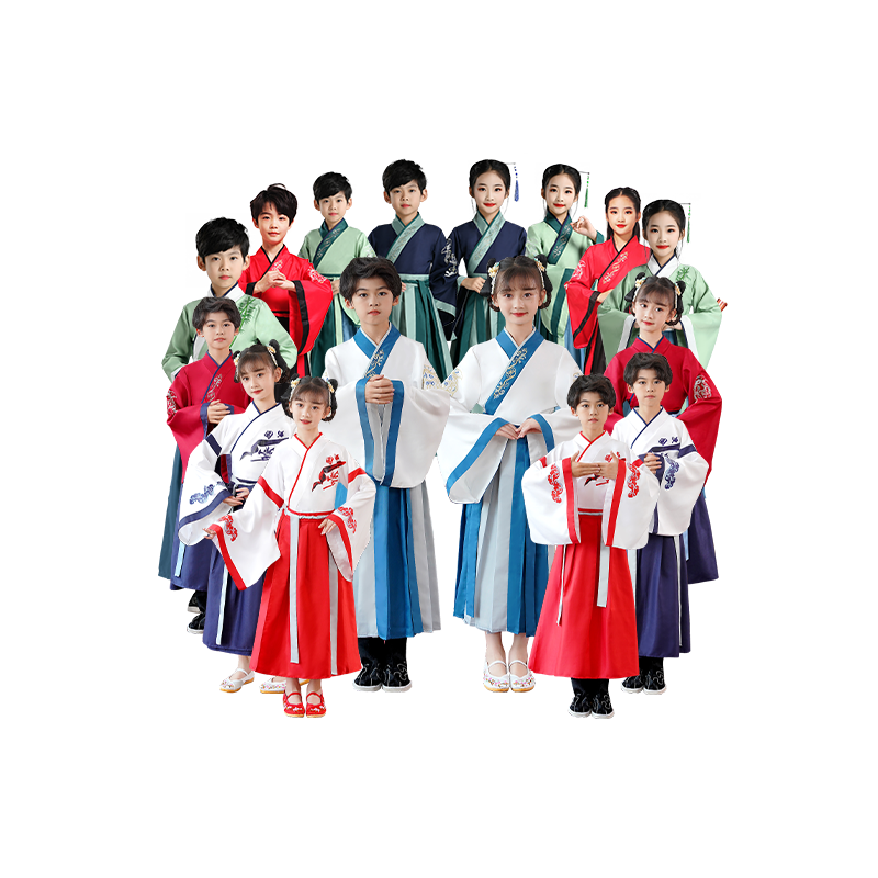 儿童汉服国学服开学礼男女同款古装书童演出服小学生国风合唱服装