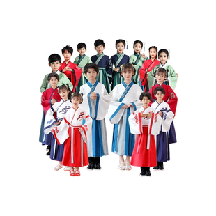 儿童汉服国学服开学礼男女同款古装书童演出服小学生国风合唱服装