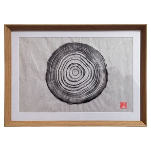 木艺文创diy材料包实木年轮圆木片拓印木板画磨拓圆木桩纹路版画