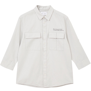 杰克琼斯outlets夏款上衣日常通勤舒适工装风长袖衬衫外套男装