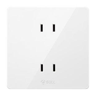 公牛4孔四孔双二孔二二插墙壁开关插座面板86型家用双二极四眼插