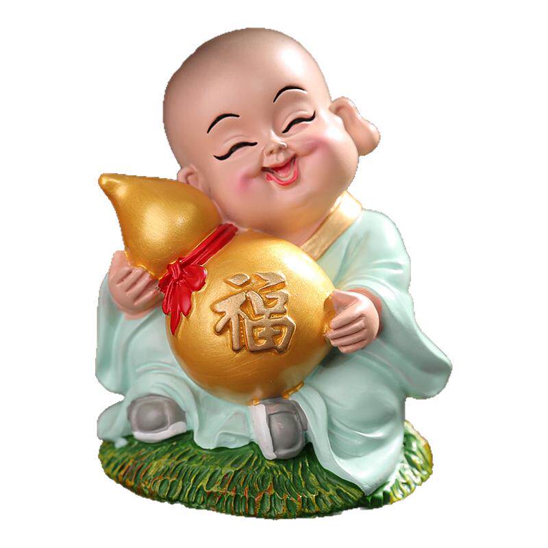 五福小沙弥福禄寿喜财欢喜鼓舞三不小和尚摆件车载车内汽车装饰品