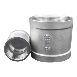 304不锈钢内丝直接管箍内螺纹外接头内牙直接水管直通精车螺纹6分