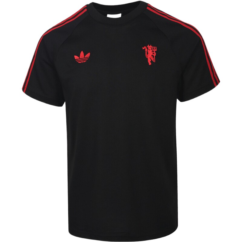 adidas阿迪达斯男子曼联足球休闲文化复古修身短袖T恤KY9471