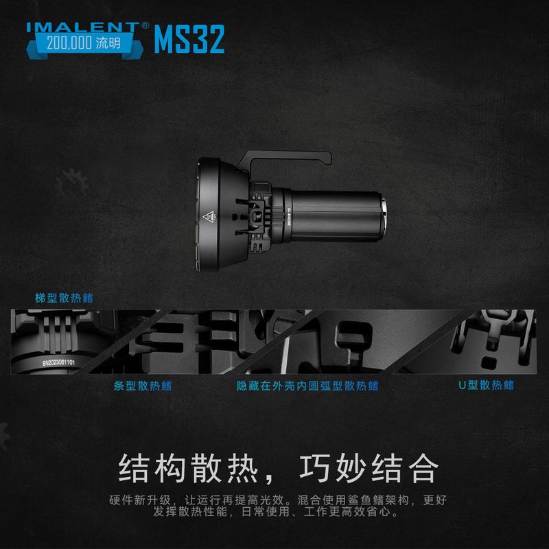 IMALENT艾美能特MS32超高亮度20W流明PD快充户外搜救露营强光手电