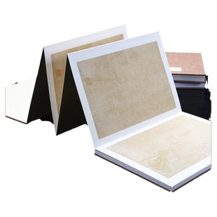 宛陵加厚卡纸册页蜡染宣纸22*33cm花式空白写生册页本小楷书法作品纸半生半熟书法专用纸小写意国画宣纸批发