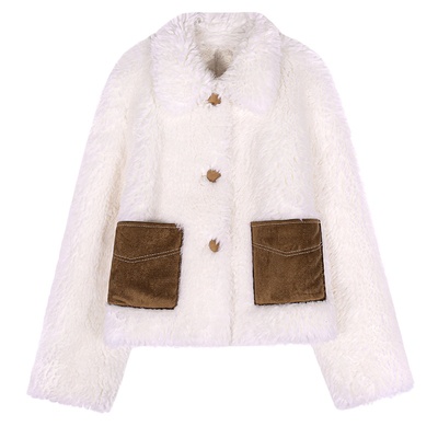 落落狷介全羊毛皮毛一体外套女