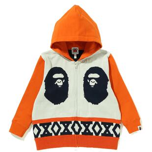 BAPE童装秋冬猿人字母图案连帽卫衣外套315607H