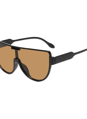 网红时尚一体式太阳眼镜男大框个性情侣款墨镜女显瘦潮流街拍度假