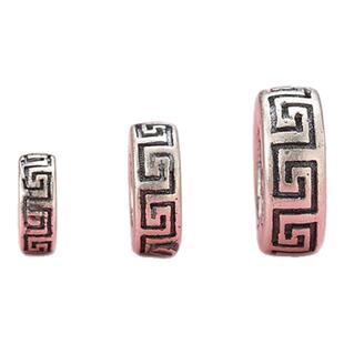 S925纯银六字箴言回纹隔珠车轮珠手串散珠男女士diy手工足银手链