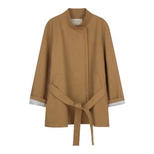 solighter 法式短款立领风衣外套女秋季2025新款气质收腰显瘦外套