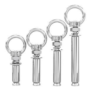 天卓五金304不锈钢膨胀螺丝带环挂钩带圈加长万能吊环膨胀螺栓M6