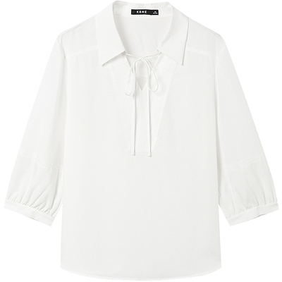 KBNE【100%莱塞尔】衬衫女2025新款法式白色上衣今年流行漂亮小衫
