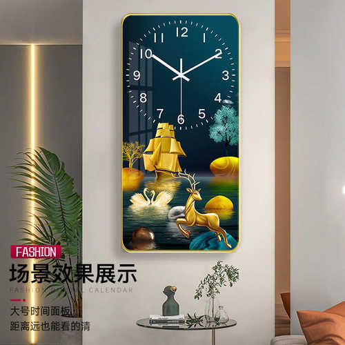 2021新款钟表挂钟客厅时尚简约轻奢装饰画时钟挂墙静音石英钟家用