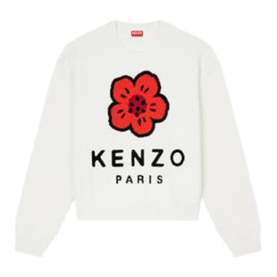 KENZO女士BOKE海棠花羊毛套头针织衫毛衣新年